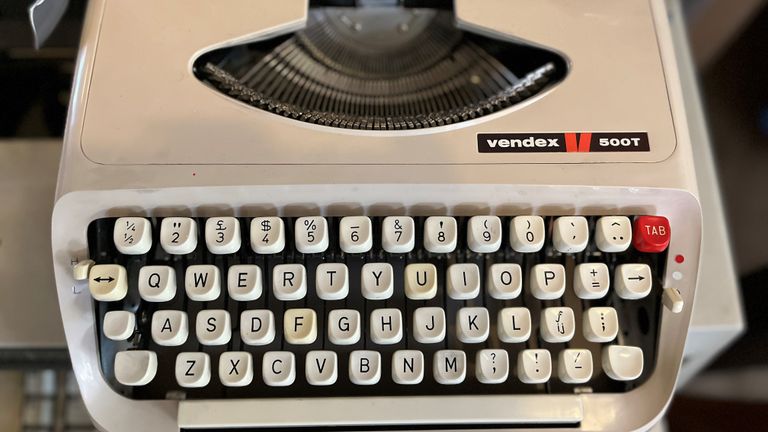 Een van de typemachines van Vendex (foto: Rogier van Son).