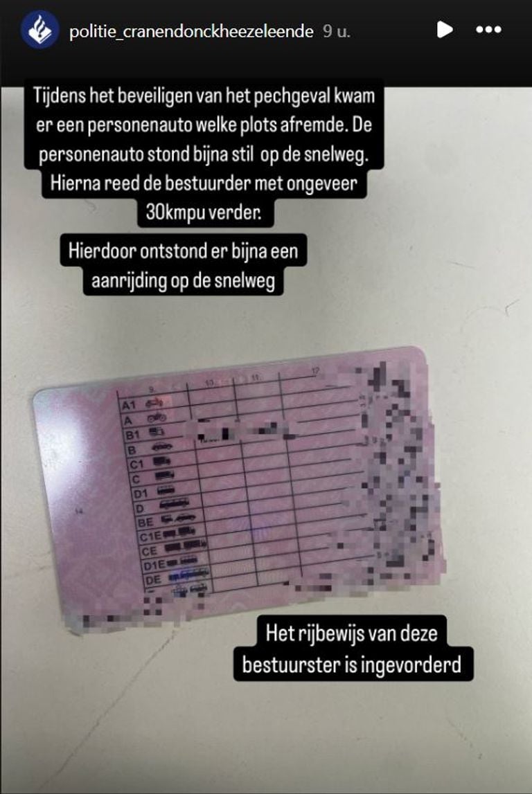 Foto: Instagram politie Cranendonck-Heeze-Leende