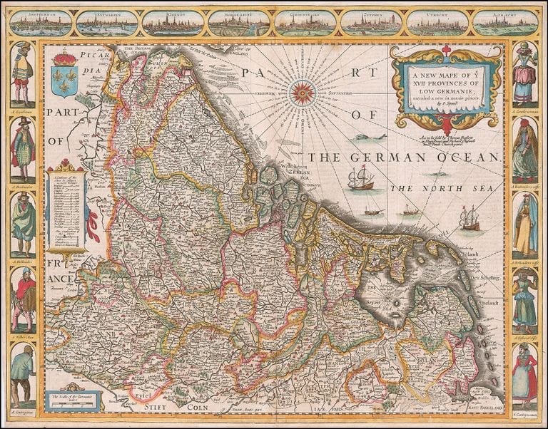 De Lage Landen zoals ze in 1626 waren. (bron: Wikimedia Commons).