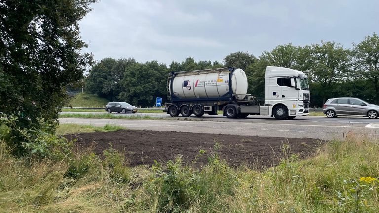 De plek van de vliegtuigcrash donderdagochtend (foto: Robert te Veele).