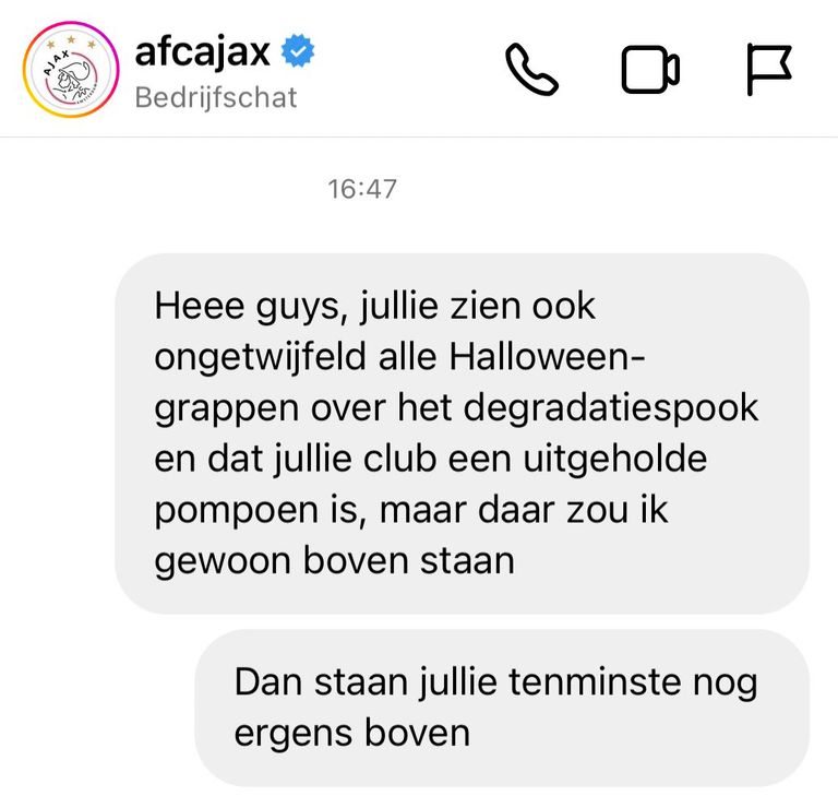 'Dan staan jullie nog ergens boven'