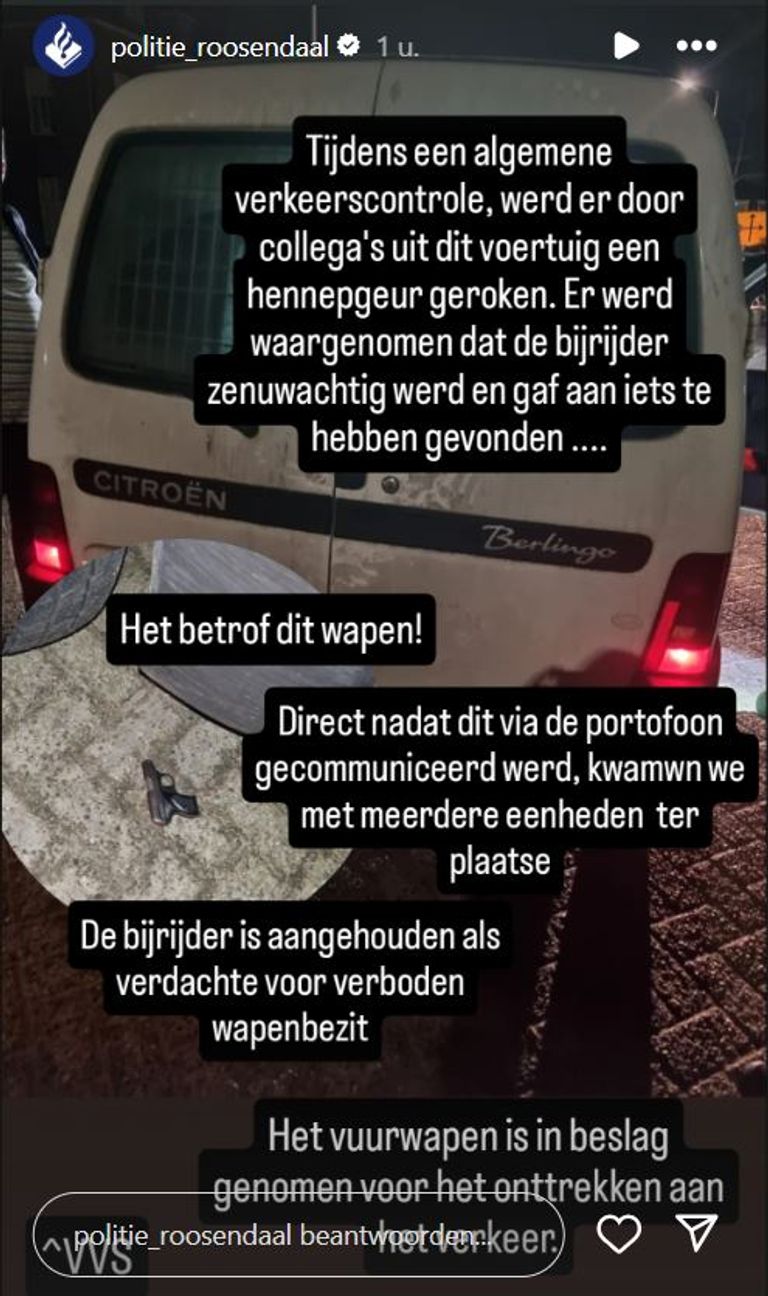 Foto: Instagram politie Roosendaal