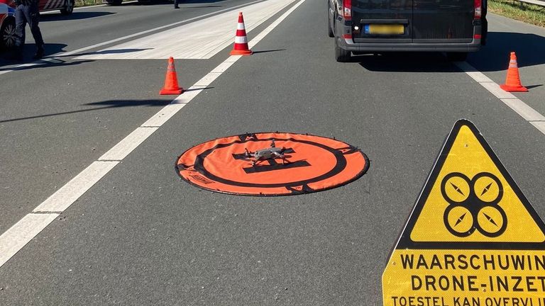 Politie deed oa. onderzoek met behulp van een drone (foto: Rijkswaterstaat.nl).