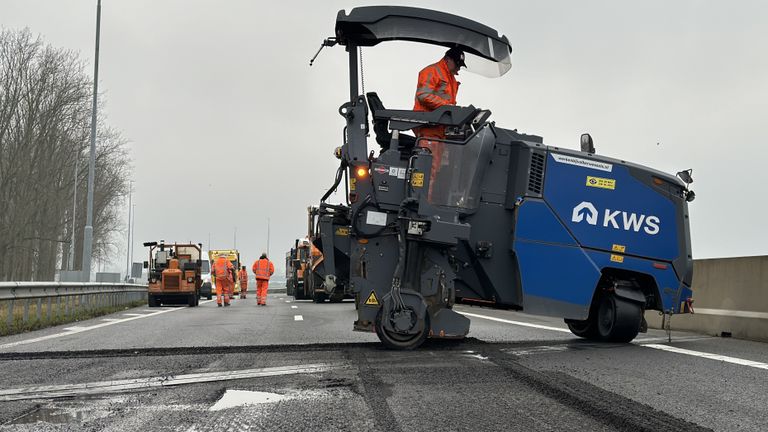 Het werk op de A59 (Foto: Alain Heeren)