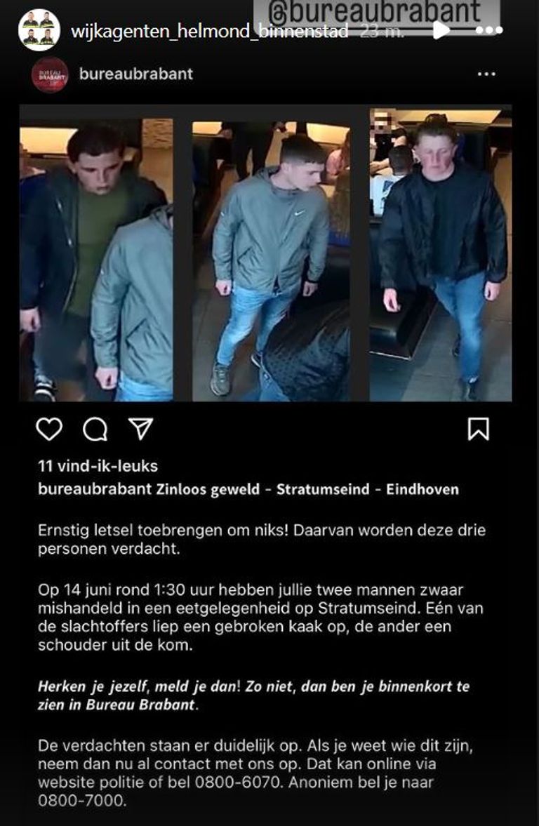 Foto: Instagram wijkagenten Helmond binnenstad