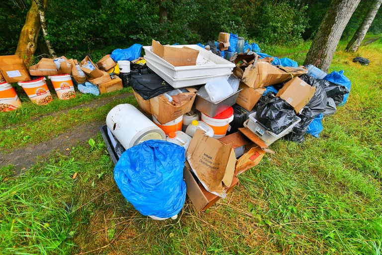 Een flinke dumping aan de Bergbosweg in Budel (foto: Rico Vogels/SQ Vision).