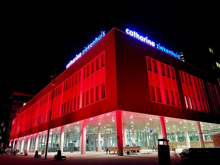 Ook het Catharinaziekenhuis in Eindhoven was verlicht