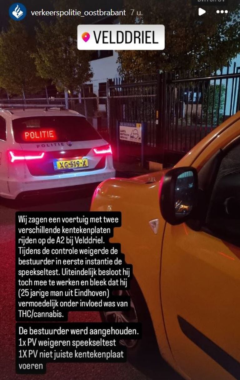 Foto: Instagram verkeerspolitie Oost-Brabant