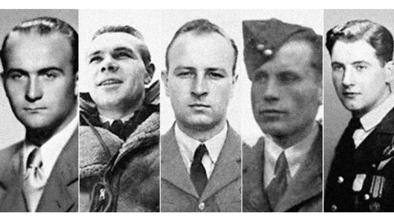 De vijf Tsjechoslowaakse bemanningsleden Rozum, Konštatský, Smrcek, Hejna en Valach.