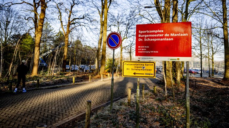 De parkeerplaats op de ochtend na de ontvoering (foto: ANP).