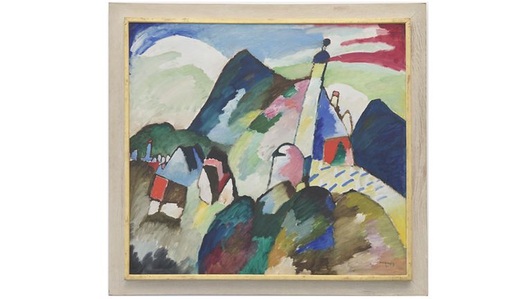 Het schilderij Blick auf Murnau mit Kirche van Wassily Kandinsky (foto: Van Abbemuseum).