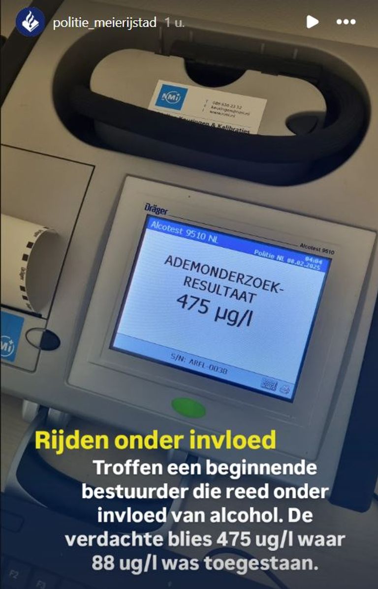 Foto: Instagram politie Meierijstad