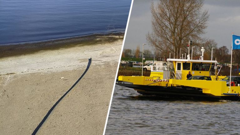 De kabels zijn vernield (foto: Stichting Maasveren).