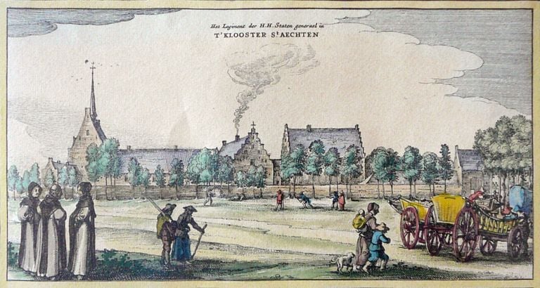 Het klooster in de 17e eeuw. (bron: Klooster Sint Agatha)