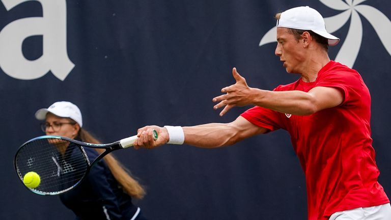 De eerste pot van Van Rijthoven tegen Matthew Ebden (foto: Orange Pictures).