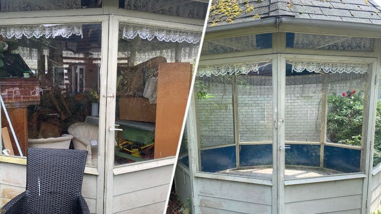 Ook de tuin stond goed vol (foto: Frankenservice de woning ontruimer).