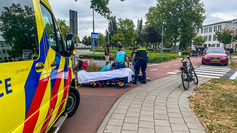 Fietsster gewond bij ongeluk in Eindhoven (foto: SQ Vision).