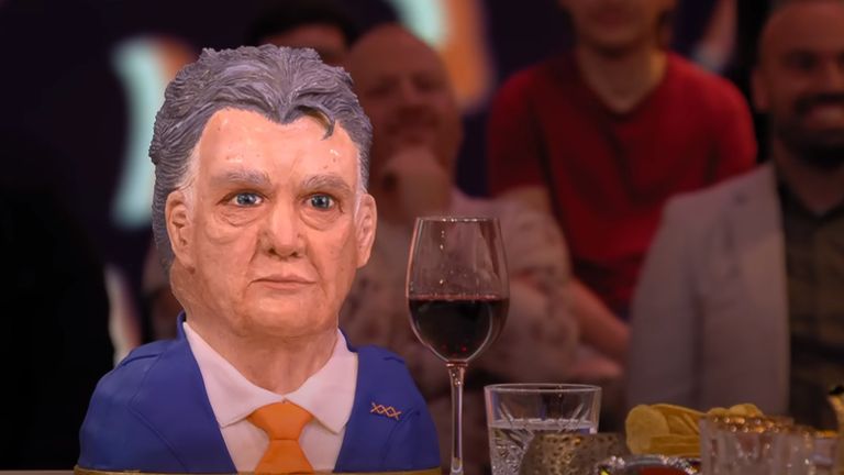 Van Gaal als taart (bron: SBS6).