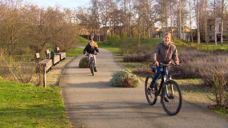 Met de fiets kun je sneller bomen verplaatsen (foto: Raymond Merkx).