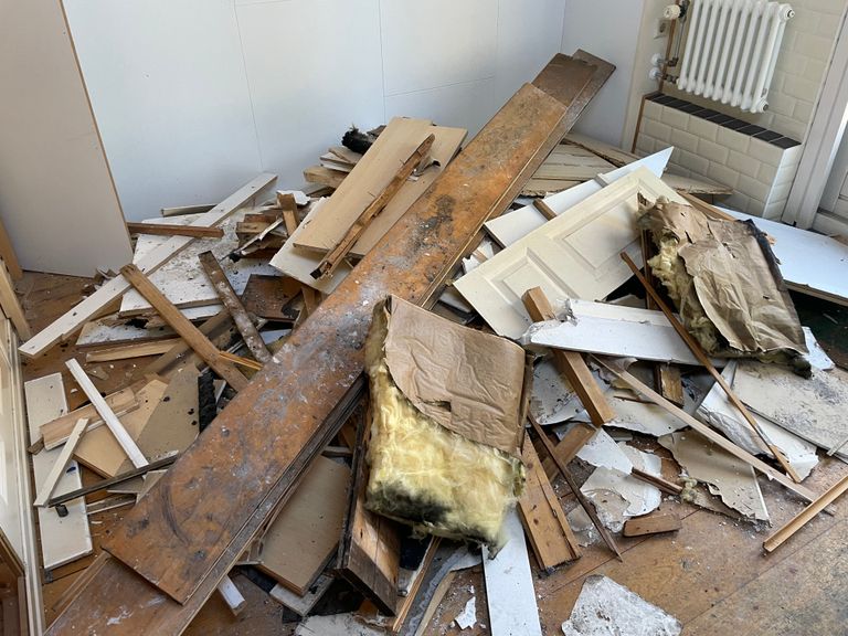 Schade in het huis van Wim (foto: Raymond Merkx).