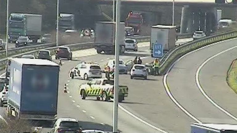 Het ongeluk op de A58 (foto: Rijkswaterstaat).