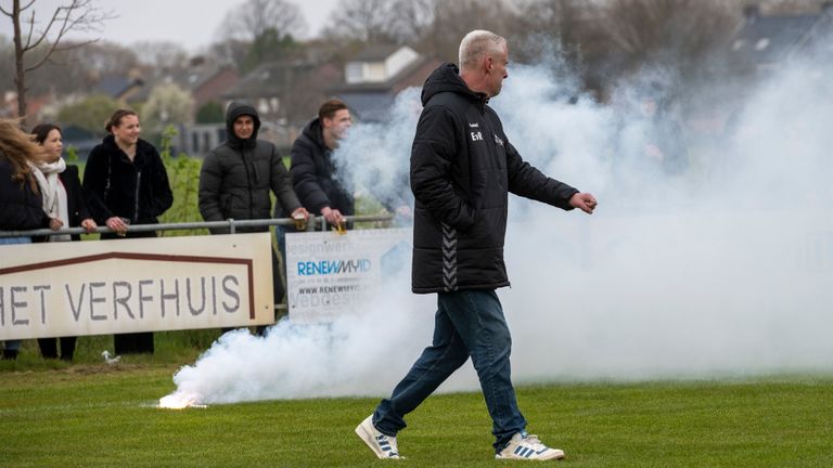 Trainer Erik van Rooij van SV Budel. (Foto: Jos Meusen)