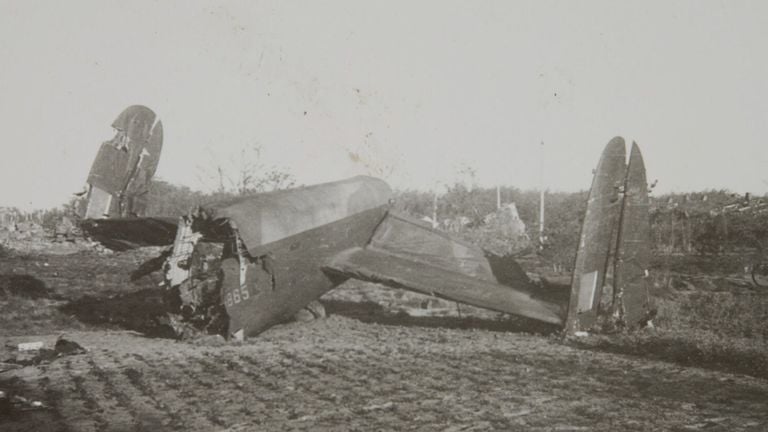 Foto van de vliegtuigcrash.