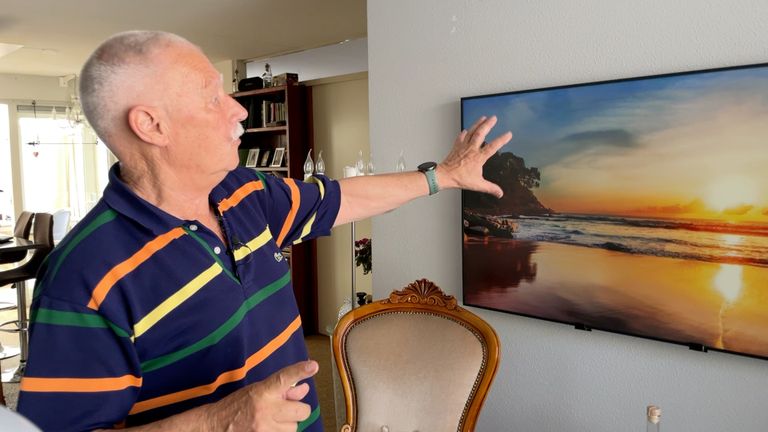 Een van de infraroodpanelen in het huis van Leo (foto: Jos Verkuijlen).