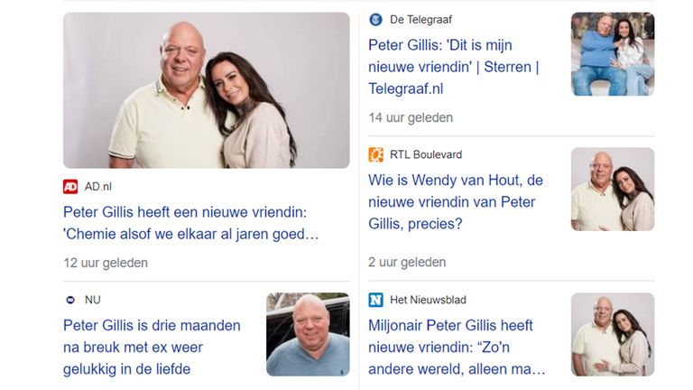 Een nieuwe vriendin voor Peter Gillis is groot nieuws. 