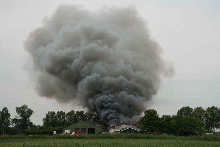 Er is een stalbrand in Drongelen (foto: Iwan van Dun/SQ Vsion).