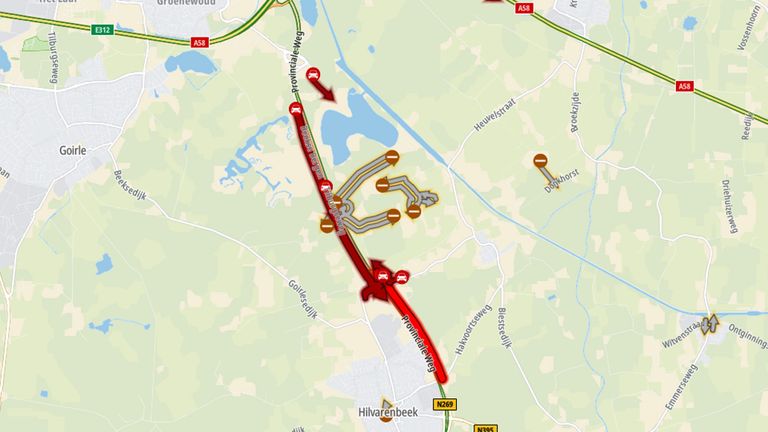 File bij de Beekse Bergen. (Schermafbeelding: TomTom)