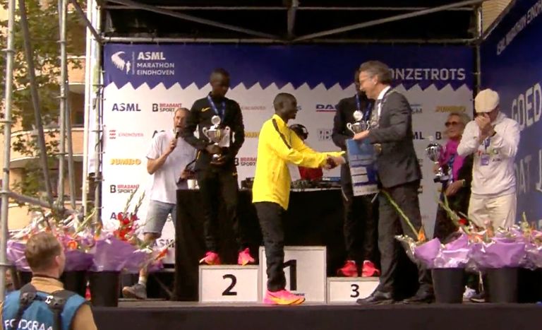 De top drie op het podium.