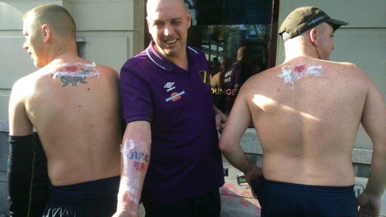 Drie NAC-fans die de tattoo lieten zetten.