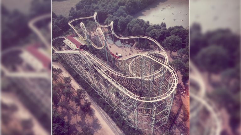 Luchtfoto van de Python in de jaren tachtig (foto: Efteling). 