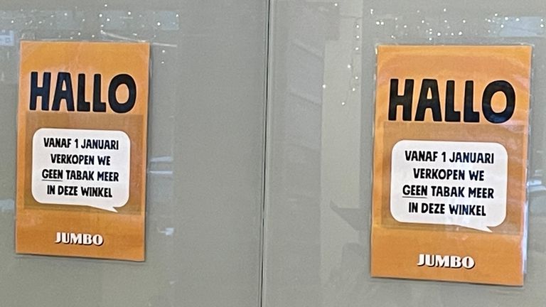 Ook de Jumbo in Veldhoven verkoopt geen sigaretten meer