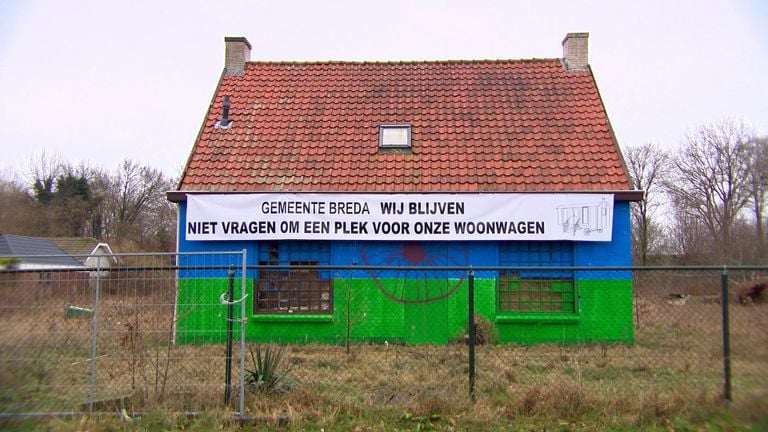 Het slooppand met de tekst (foto: Omroep Brabant).