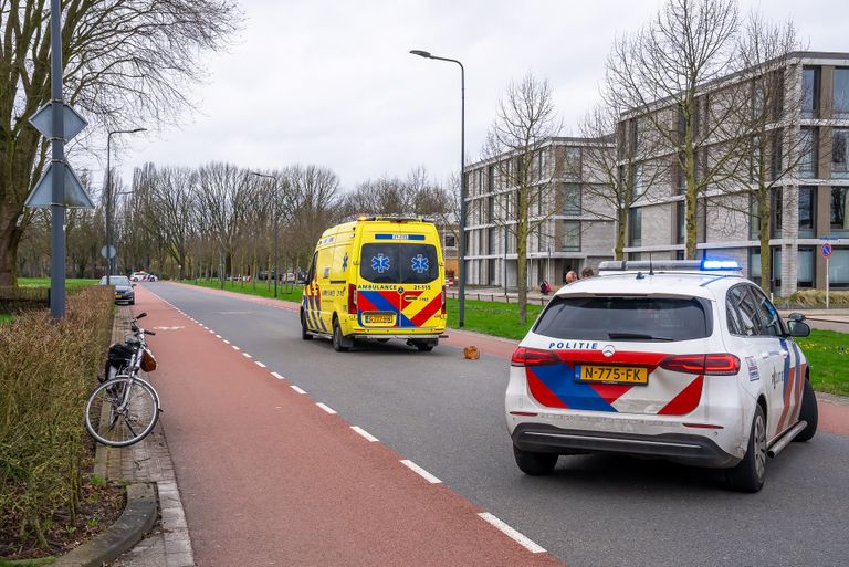 De plek waar de auto en de fiets elkaar raakten (Foto: SQ Vision/Iwan van Dun).