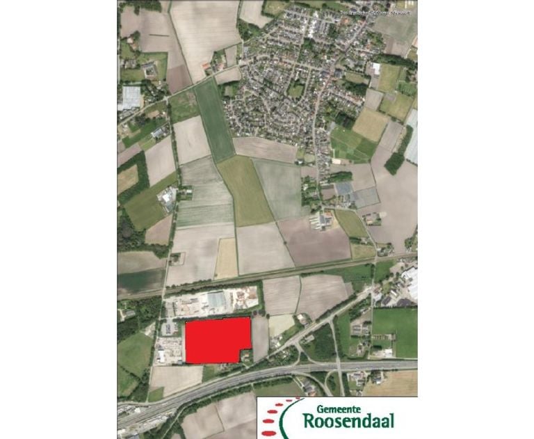 Het perceel waar het azc moet komen (beeld: gemeente Roosendaal).