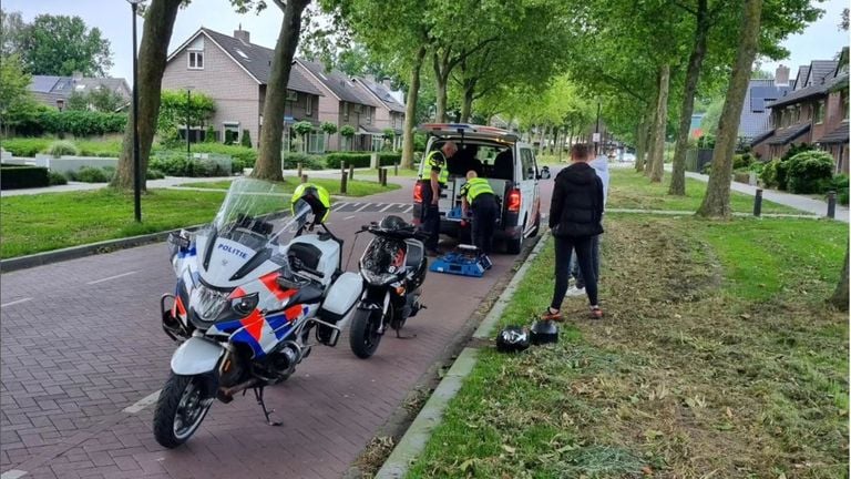 De bromfietsrollentestbank in Gemert (foto: Verkeerspolitie Oost Brabant).