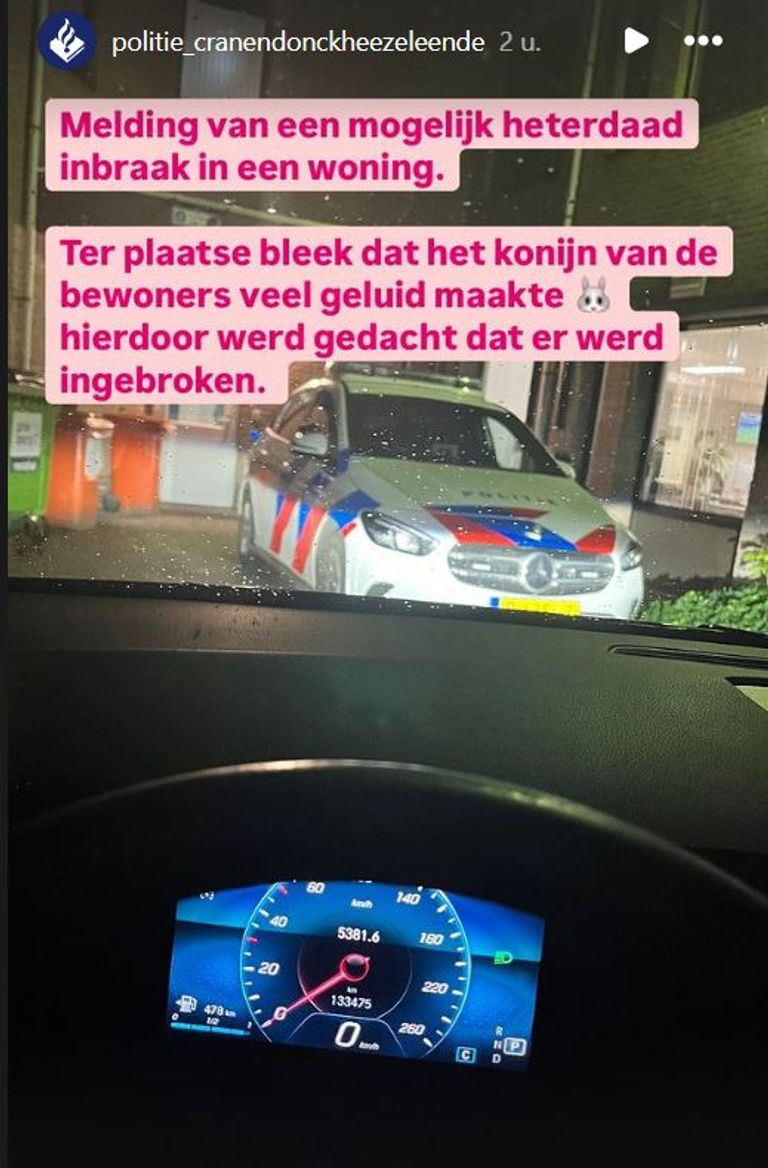 Foto: Instagram politie Cranendonck-Heeze-Leende