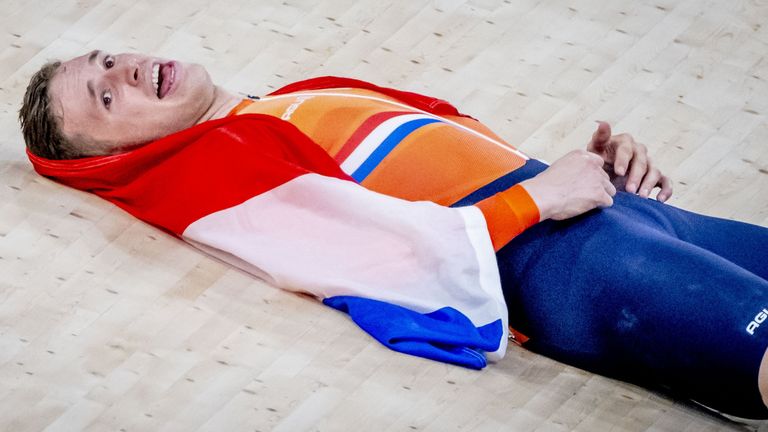 Harrie Lavreysen mag zich de beste Nederlander op de Olympsiche Zomerspelen ooit noemen (foto: ANP / Hollandse Hoogte).