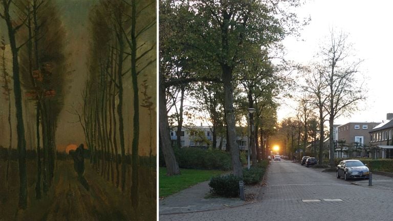 Het schilderij van Van Gogh en daarnaast de foto die de onderzoekers maakten (Foto's: Kröller Möller Museum/Louis Verbraak).