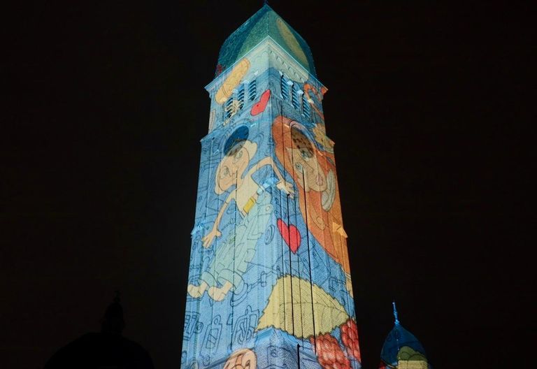 De toren van Theater het Speelhuis bij GLOW in Helmond (foto: Anouk Lambregts).