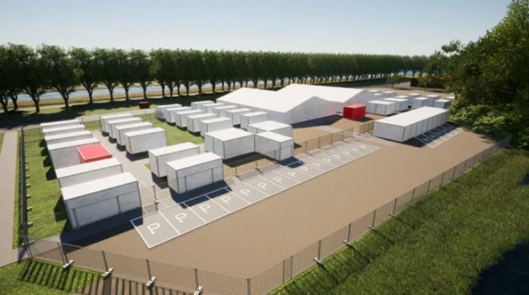 Zo ziet de tijdelijke noodopvang er in Dongen uit (foto: Dongen nieuws)
