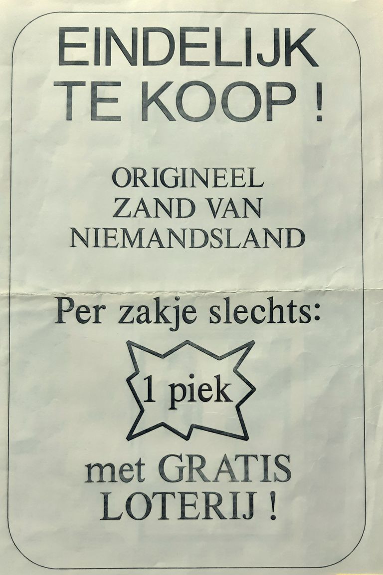 Zo werd de actie van Heemkundekring Amalia van Solms in 1991 aan de man gebracht (foto: Heemkundekring Amalia van Solms).