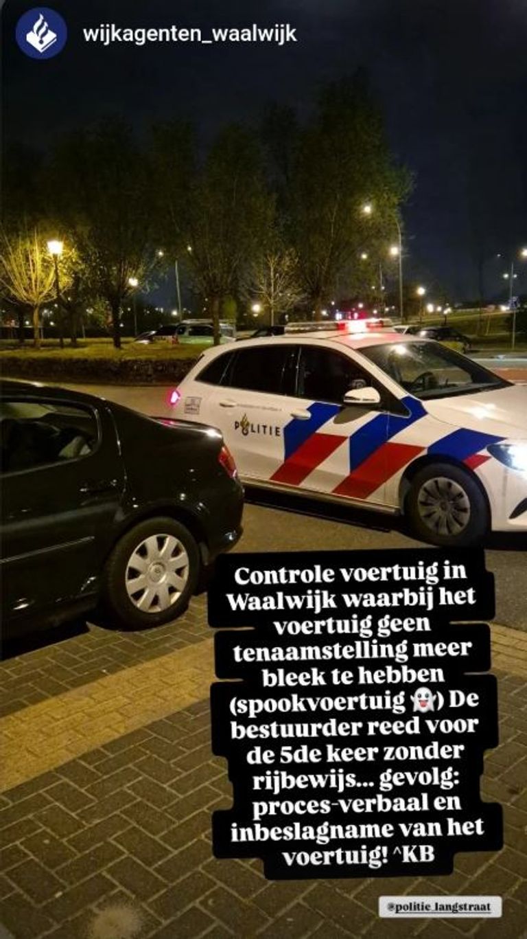 Foto: Instagram politie Waalwijk.