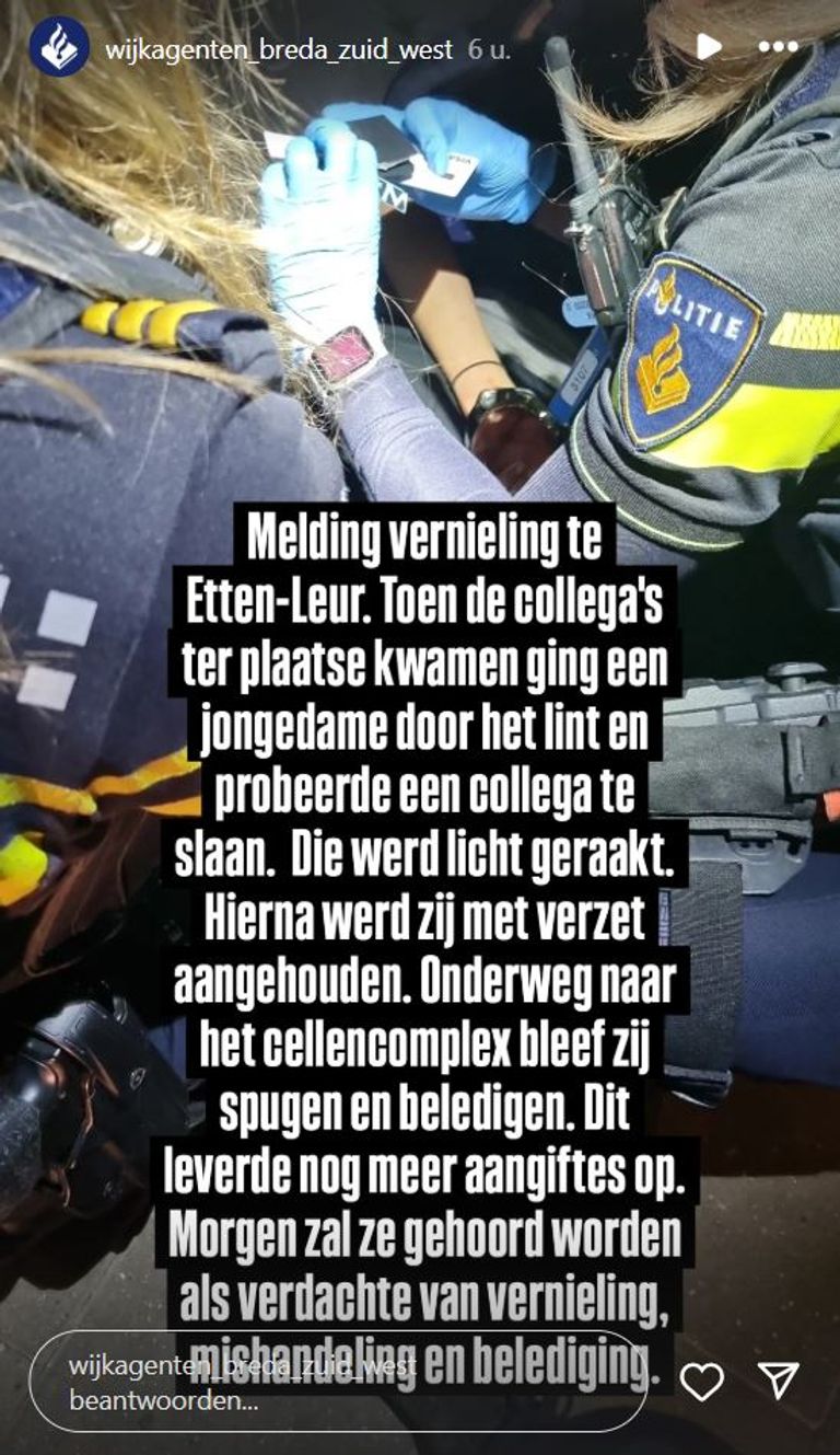 Foto: Instagram wijkagenten Breda-Zuidwest.
