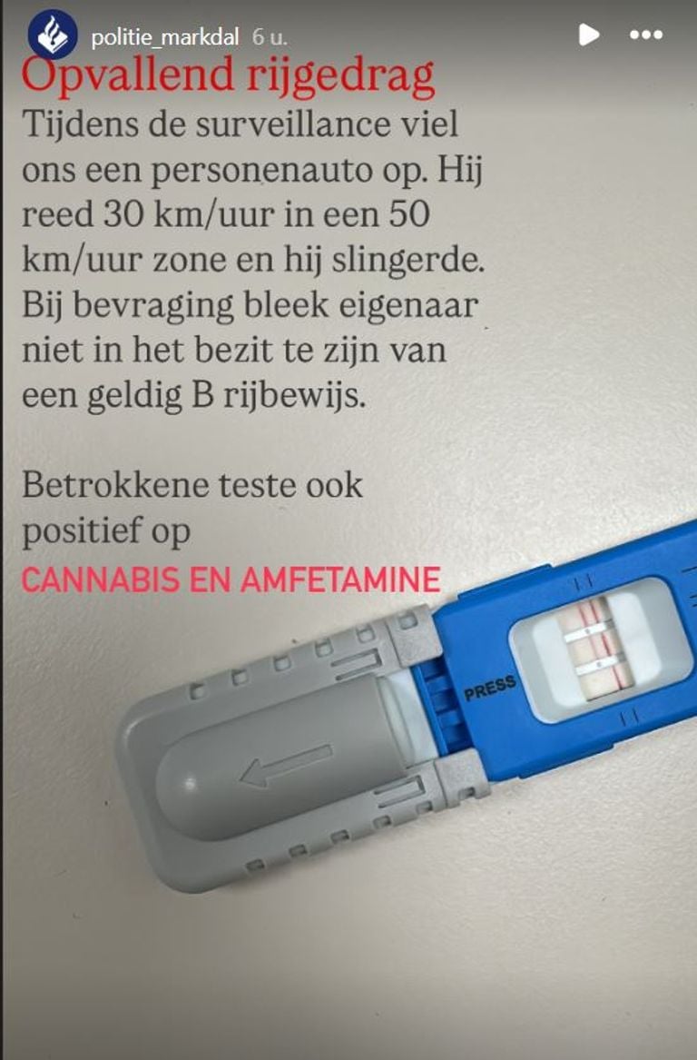 Foto: Instagram politie Markdal.