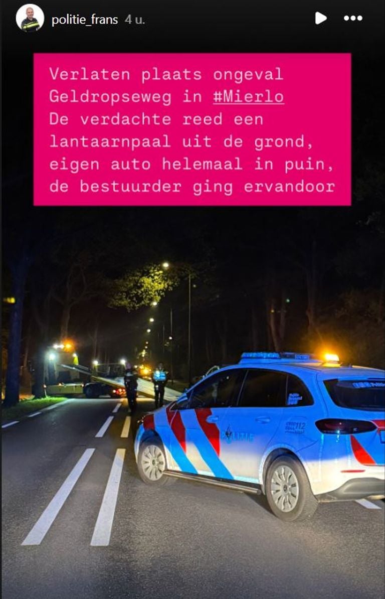 Foto: Instagram politie Frans.