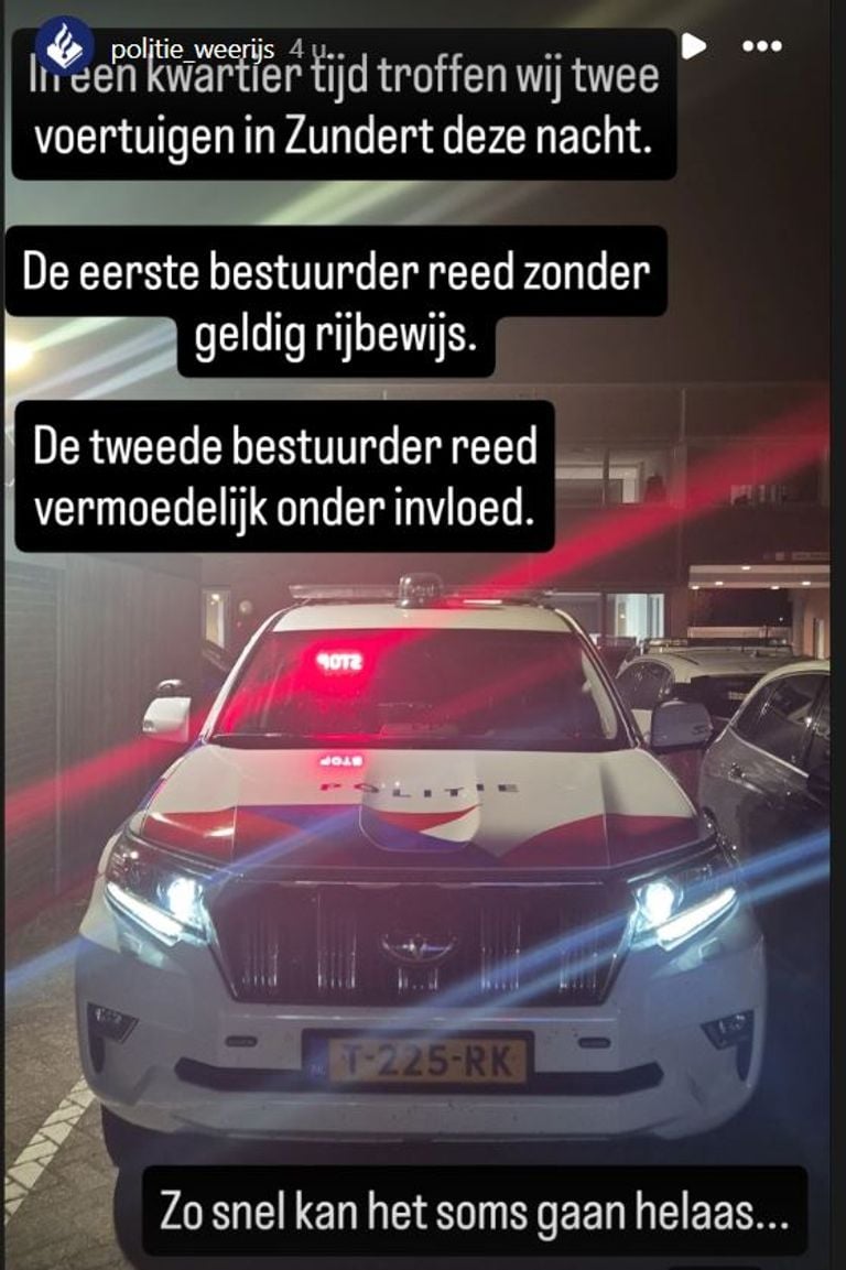 Foto: Instagram politie Weerijs.